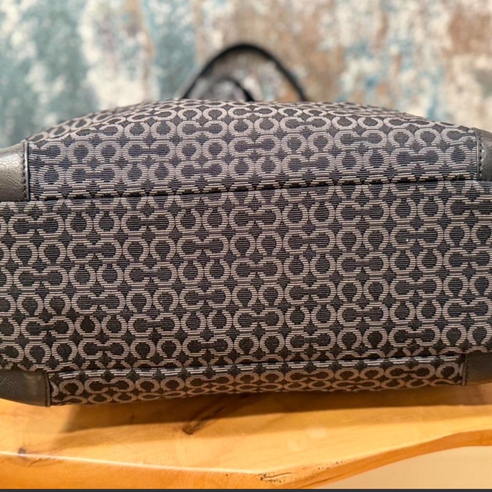 Coach Black and Gray Patterned Tote - Picture 2 of 14